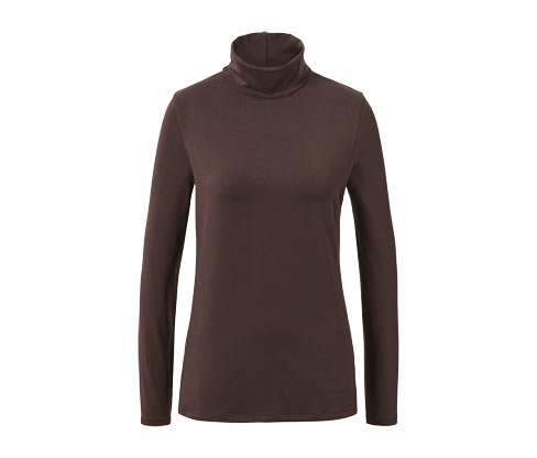 Tchibo - Rollkragenshirt - Damen - Gr. L - dunkelbraun