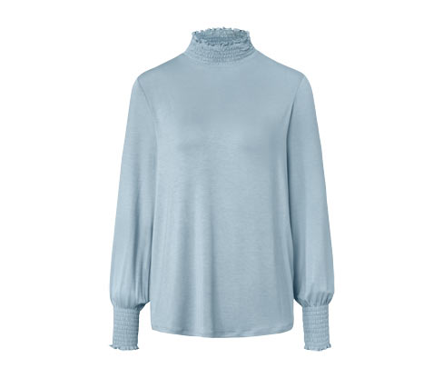 Tchibo - Blusenshirt mit Stehkragen - Damen - Gr. XL - blau