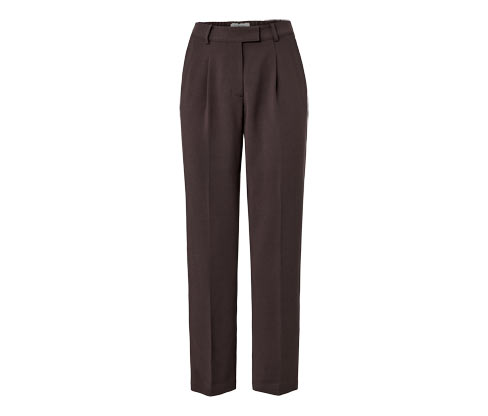 Tchibo - Webhose mit Bundfalten - Damen - Gr. 44 - dunkelbraun