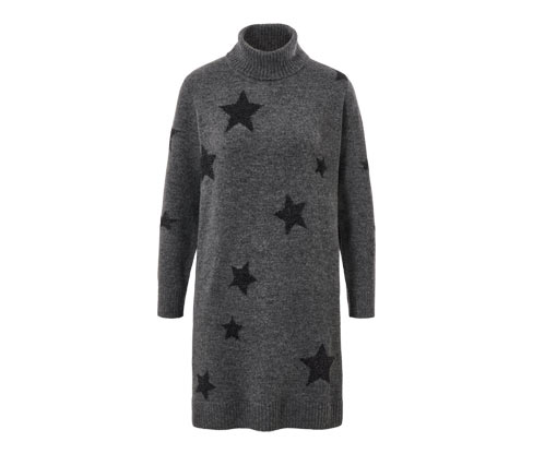 Tchibo - Strickkleid mit Rollkragen - Damen - Gr. XL - dunkelgrau