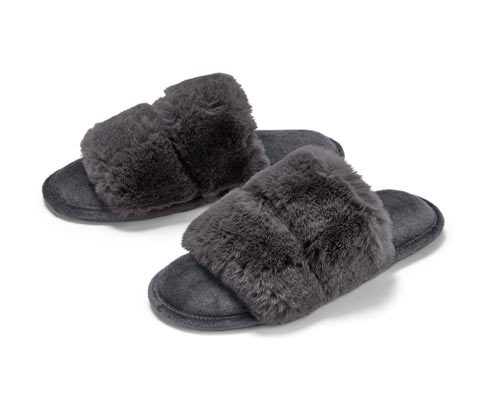 Tchibo - Plüsch-Hausschuh - Damen - Gr. 36-37 - grau