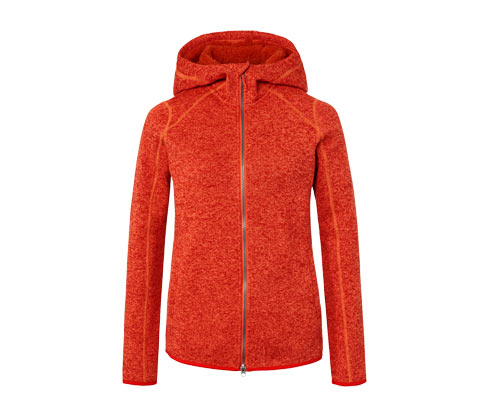 Tchibo - Kapuzen-Strickfleecejacke - Damen - Gr. XS - orange