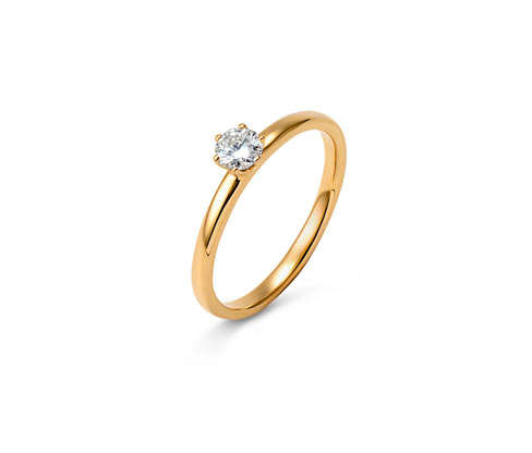Tchibo - 585 Gold-Ring mit Brillant - Gr. 17 - gold