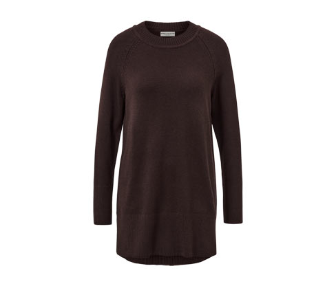 Tchibo - Langer Strickpullover - Damen - Gr. S - dunkelbraun