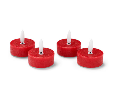 Tchibo - 4 LED-Echtwachs-Teelichter - rot