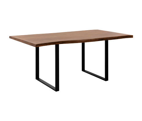 Eglo Tisch akazie hell - 180x90x76cm - schwarz - Akazienholz / Metall