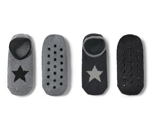Tchibo - 2 Paar Hausschuhsocken - Damen - Gr. 35-38 - silber
