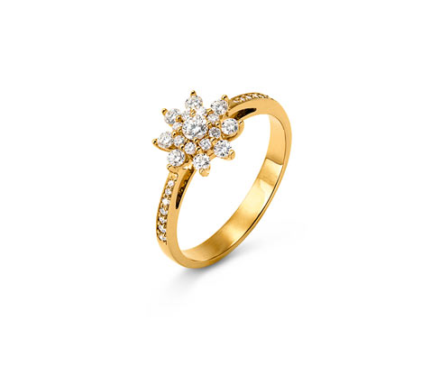 Tchibo - 585 Gold-Ring mit 31 Brillanten - Gr. 18 - gold