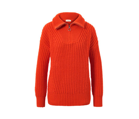 Tchibo - Grobstrick-Troyer - Damen - Gr. S - orange
