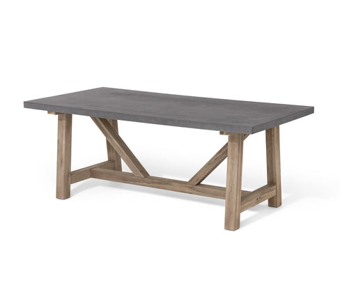 Tchibo - Dining-Tisch mit Polyzement-Tischplatte - 200x95x77cm - dunkelgrau - Polyzement / Akazienholz / Stahl