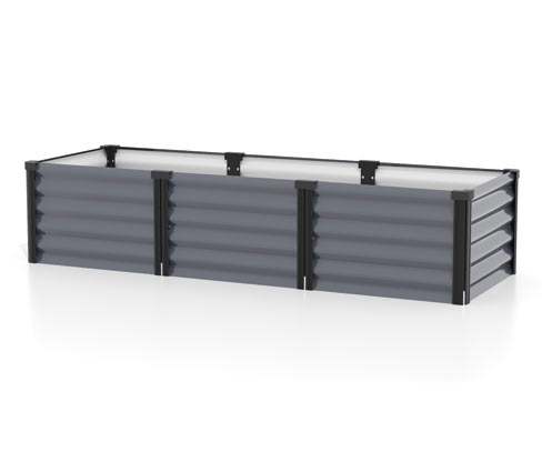 Vitavia Hochbeet 401 mit erhöhter Arbeitsfäche - 65x185x40cm - schwarz - Aluminium