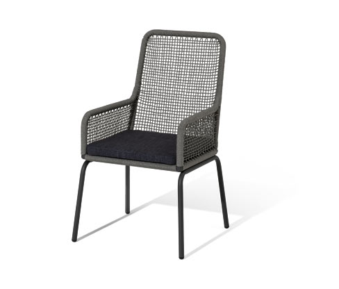 Tchibo - Hochlehner mit Textilgeflecht - 61,5x69x101,5cm - anthrazit - Stahl / Polyester / Polypropylen