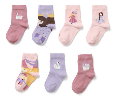 Tchibo - 7 Paar Kinder-Socken - Damen - Gr. 31-34 - rosa