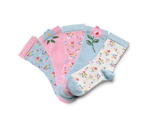 Tchibo - 5 Paar Kinder-Socken - Damen - Gr. 31-34 - hellblau