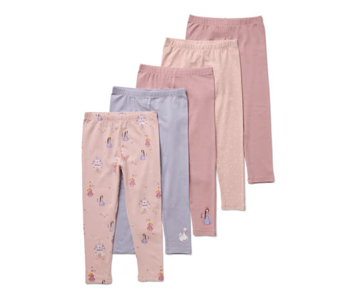 Tchibo - 5 Kinder-Leggings - Baby - Gr. 62/68 - creme/print