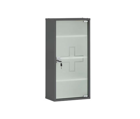 Tchibo - Medikamentenschrank - 34,5x19,5x71,5cm - anthrazit - Holz / Glas / Metall