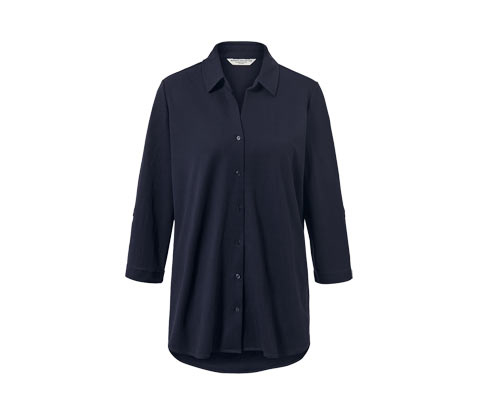 Tchibo - Piqué-Jerseybluse - Damen - Gr. 54 - dunkelblau