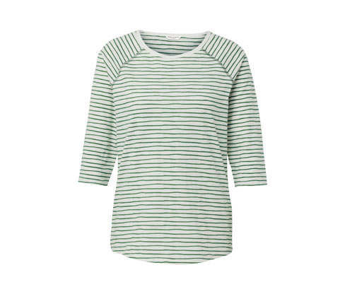 Tchibo - Gestreiftes Shirt mit 3/4-Arm - Damen - Gr. XL - dunkelgrün/gestreift
