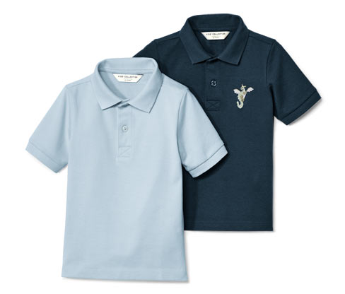 Tchibo - 2 Kinder-Poloshirts aus Baumwoll-Piqué - Herren - Gr. 134/140 - hellblau