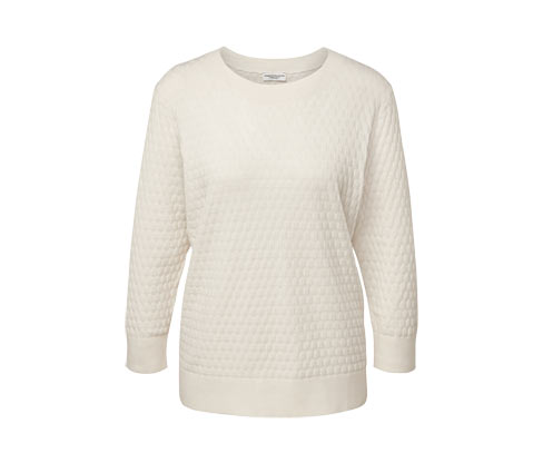 Tchibo - Strickpullover mit Struktur - Damen - Gr. XL - creme
