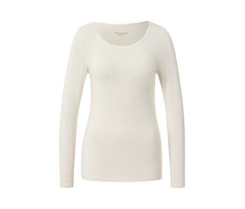 Tchibo - Langarmshirt im Modal-Seide-Mix - Damen - Gr. L - creme