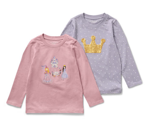 Tchibo - 2 Kinder-Langarmshirts - Mädchen - Gr. 86/92 - rosa