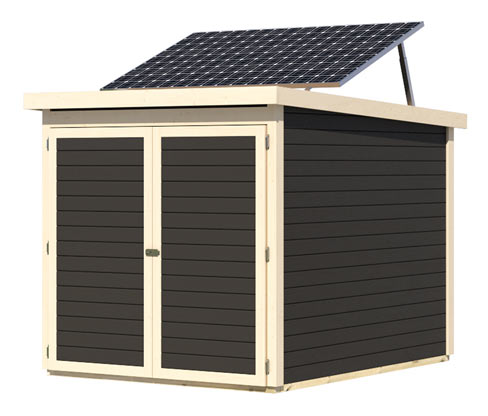 Karibu Fahrradgarage für 3 Räder mit Solarpaket - schwarz