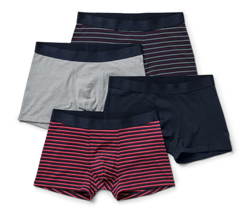 Tchibo - 4 Slipboxer - Herren - Gr. S/4 - dunkelblau/gestreift