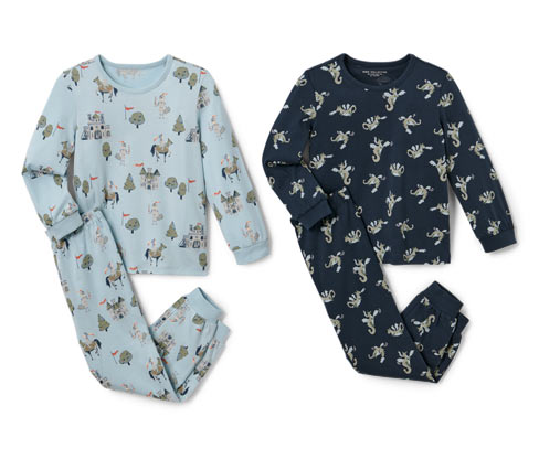Tchibo - 2 Kinder-Pyjamas - Herren - Gr. 110/116 - hellblau/print