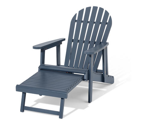 Tchibo - Single Adirondack Relax-Sessel mit ausziehbarer Fußlehne - 69x97x82,5cm - blaugrau - Akazienholz / Stahl / Poly...