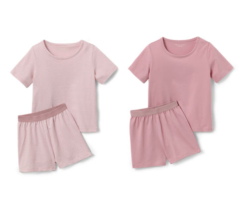 Tchibo - 2 Kinder-Pyjamas - Mädchen - Gr. 134/140 - weiß/gestreift
