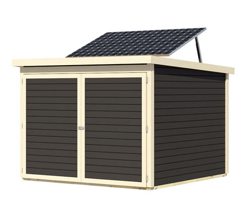 Karibu Fahrradgarage für 4 Räder mit Solarpaket - schwarz