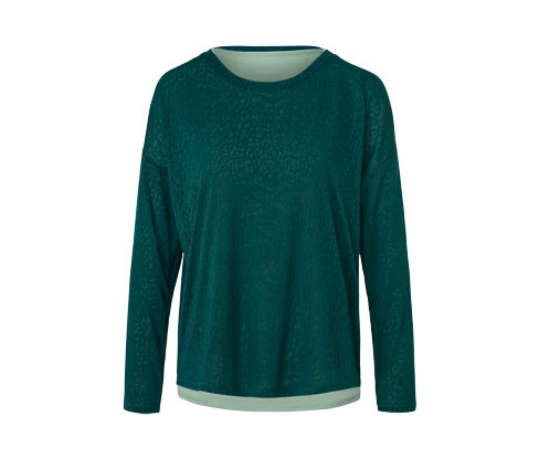 Tchibo - 2-in-1-Sportshirt - Damen - Gr. S - smaragdgrün
