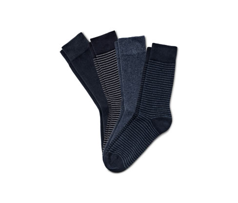 Tchibo - 4 Paar Socken - Herren - Gr. 41-43 - dunkelblau/gestreift