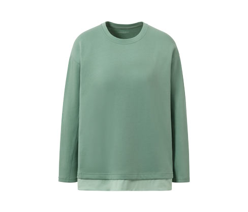 Tchibo - Oversized Fitness-Longsleeve - Damen - Gr. M - grün