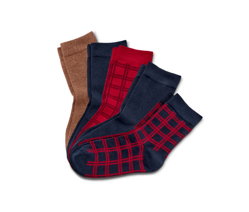 Tchibo - 5 Paar Socken - Damen - Gr. 39-42 - dunkelblau/kariert