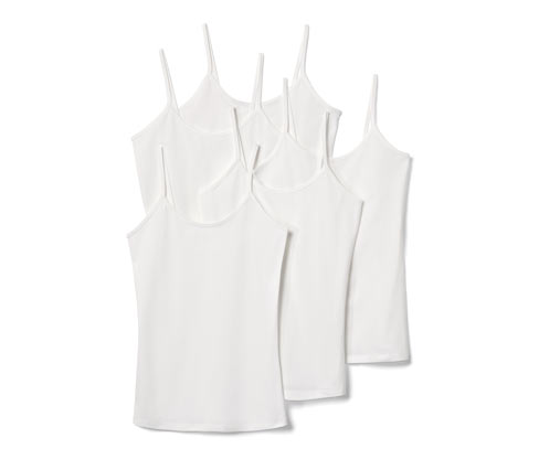 Tchibo - 5 Spaghetti-Hemdchen - Damen - Gr. S - weiß