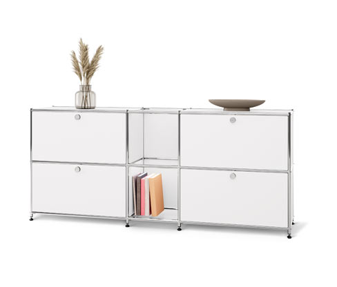 Tchibo - Sideboard Metall »Cn3« mit 4 Klappenfächern - 190x40x89,5cm - chrom - Stahl / Aluminium / Kunststoff