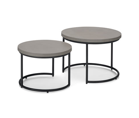 Tchibo - Couchtisch-Set mit Polyzement-Tischplatte - 68x51x68cm - schwarz - Polyzement / Stahl / Polypropylen