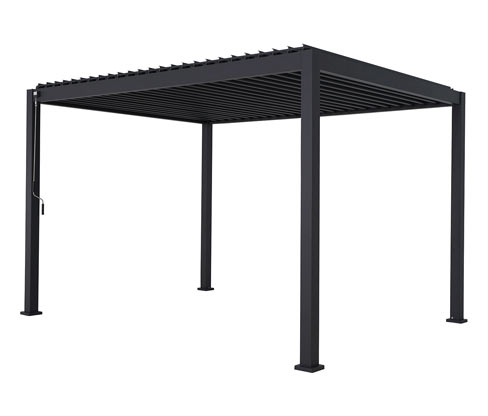 Leco Premium Pergola - 400x300x250cm - anthrazit - Aluminium / Polyvinylchlorid / Polyester