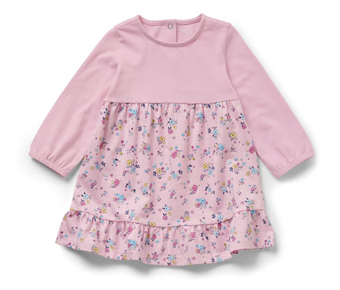 Tchibo - Baby-Jerseykleid - Baby - Gr. 62/68 - rosa/geblümt