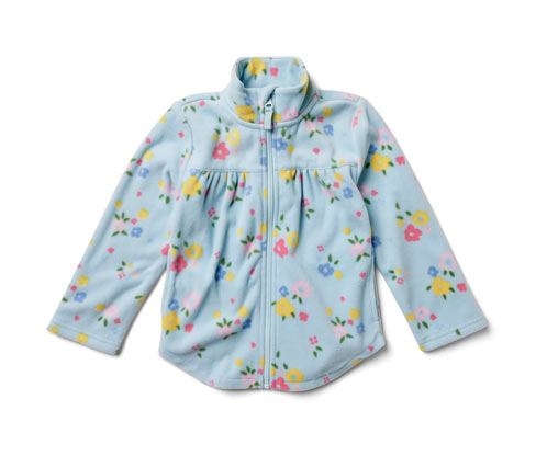 Tchibo - Kinder-Fleecejacke - Baby - Gr. 74/80 - hellblau/geblümt