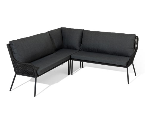 Tchibo - Lounge-Ecke mit Textilgeflecht - 208x57,5x87cm - anthrazit - Stahl / Polypropylen / Polyester