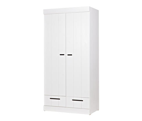 Tchibo - Woood Streifentürschrank »Connect« - 94x53x195cm - weiß - Holz / Holz