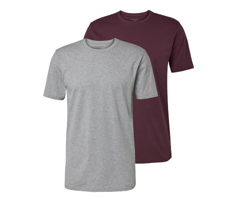 Tchibo - 2 T-Shirts - Herren - Gr. S - weinrot