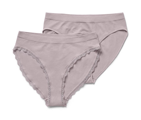 Tchibo - 2 Seamless-Slips - Damen - Gr. M - grau