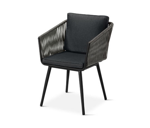 Tchibo - Dining-Sessel mit Textilgeflecht - 60x63,5x85cm - anthrazit - Stahl / Polypropylen / Polyester