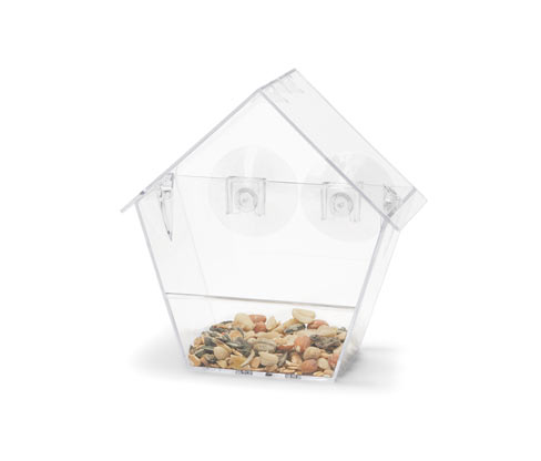 Tchibo - Fenster-Vogelfutterhaus - transparent
