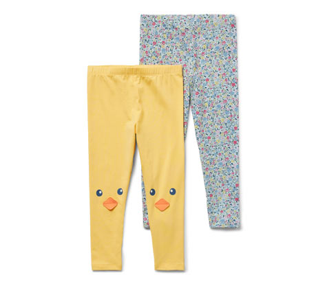 Tchibo - 2 Kinder-Leggings - Herren - Gr. 122/128 - hellblau/print