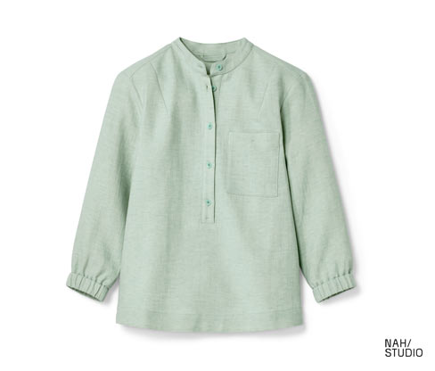 Nah/Studio Bluse - Baumwoll-Leinen-Mix - Gr. 42 - blau